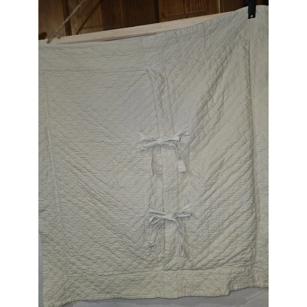 SOFT SURROUNDINGS‎ TIE UP SOFT Beige MATELASSE EURO PILLOW SHAMS 2